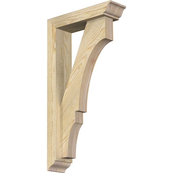 Ekena Millwork Balboa Traditional Rough Sawn Bracket w/ Offset Brace, Douglas Fir, 4"W x 14"D x 26"H BKT0402X14X26BOA01RDF - main